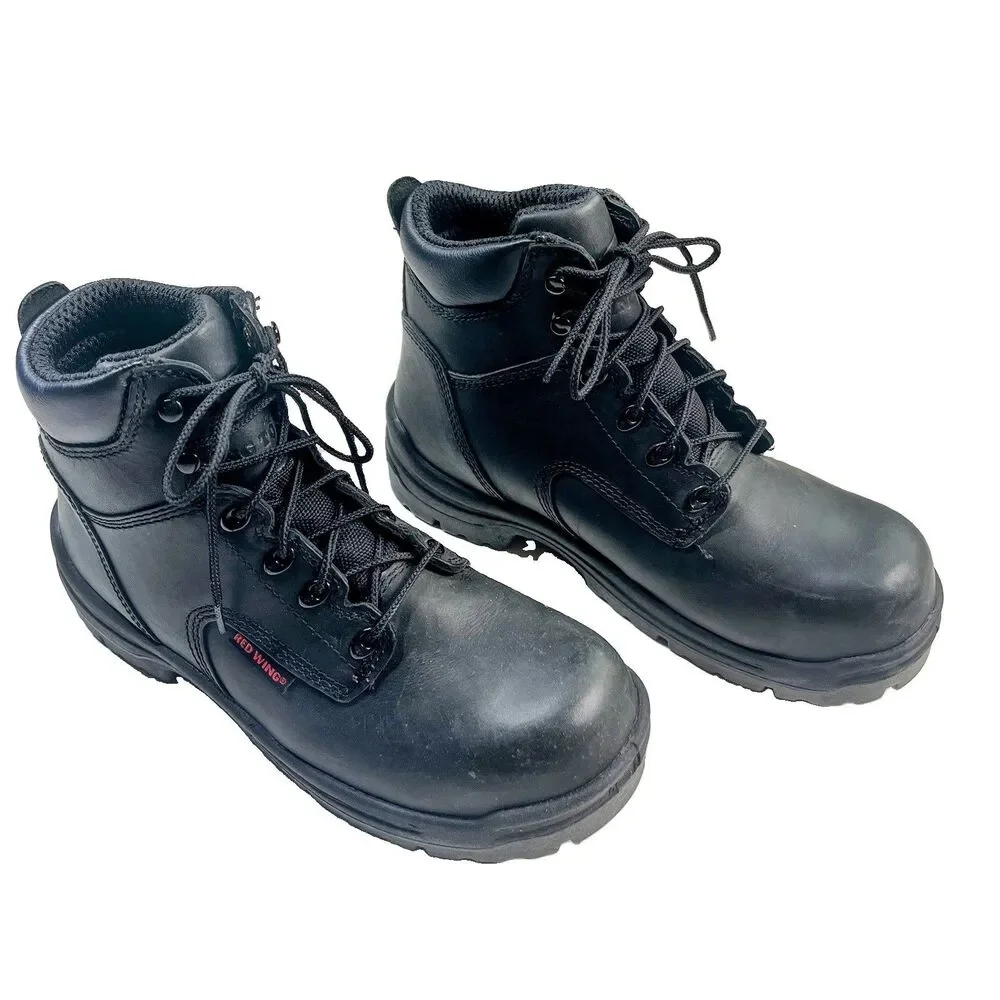Red Wing Shoes 2234 Men Black Leather Safety Steel Toe Work Boots Sz 7D ASTM EH